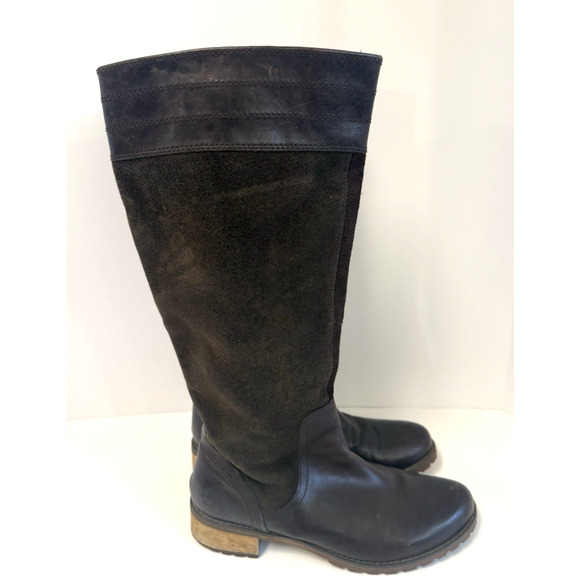 Timberland Knee High Boots Womens 7W Bethel Heights Tall Side Zip Riding Brown - Picture 1 of 10